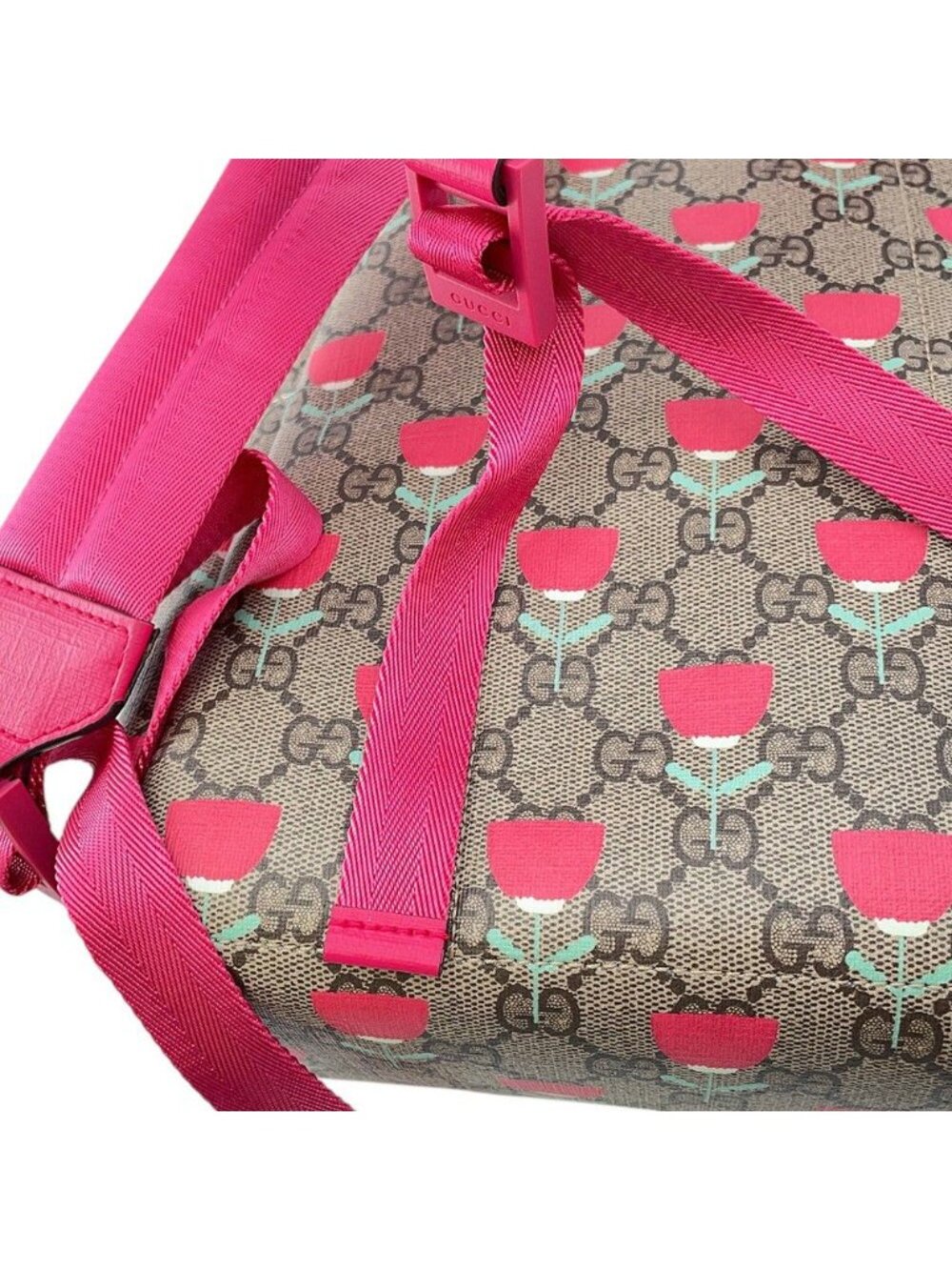 Gucci Backpack Flower Print Children's GG Supreme Leather Kids Kim Seung Young - Picture 7 of 10